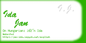 ida jan business card